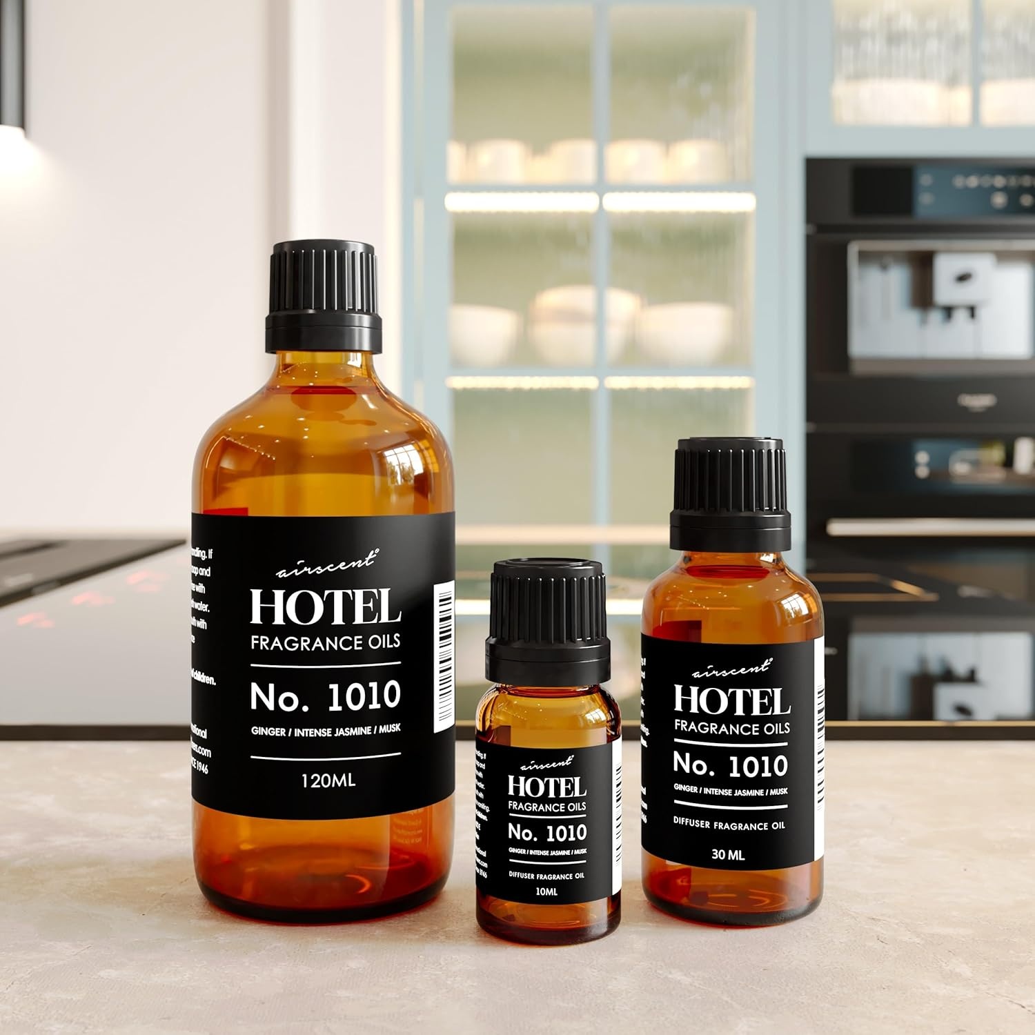 AirScent Hotel Diffuser Oil No. 1010 – Ginger Jasmine Tonka Bean – 10 mL | Hotel Scent Dupe – Premium Fragrance Oil for Ultrasonic and Waterless Diffuser – .34 fl oz Dropper Bottle(0.34 Fl Oz (Pack of 1))