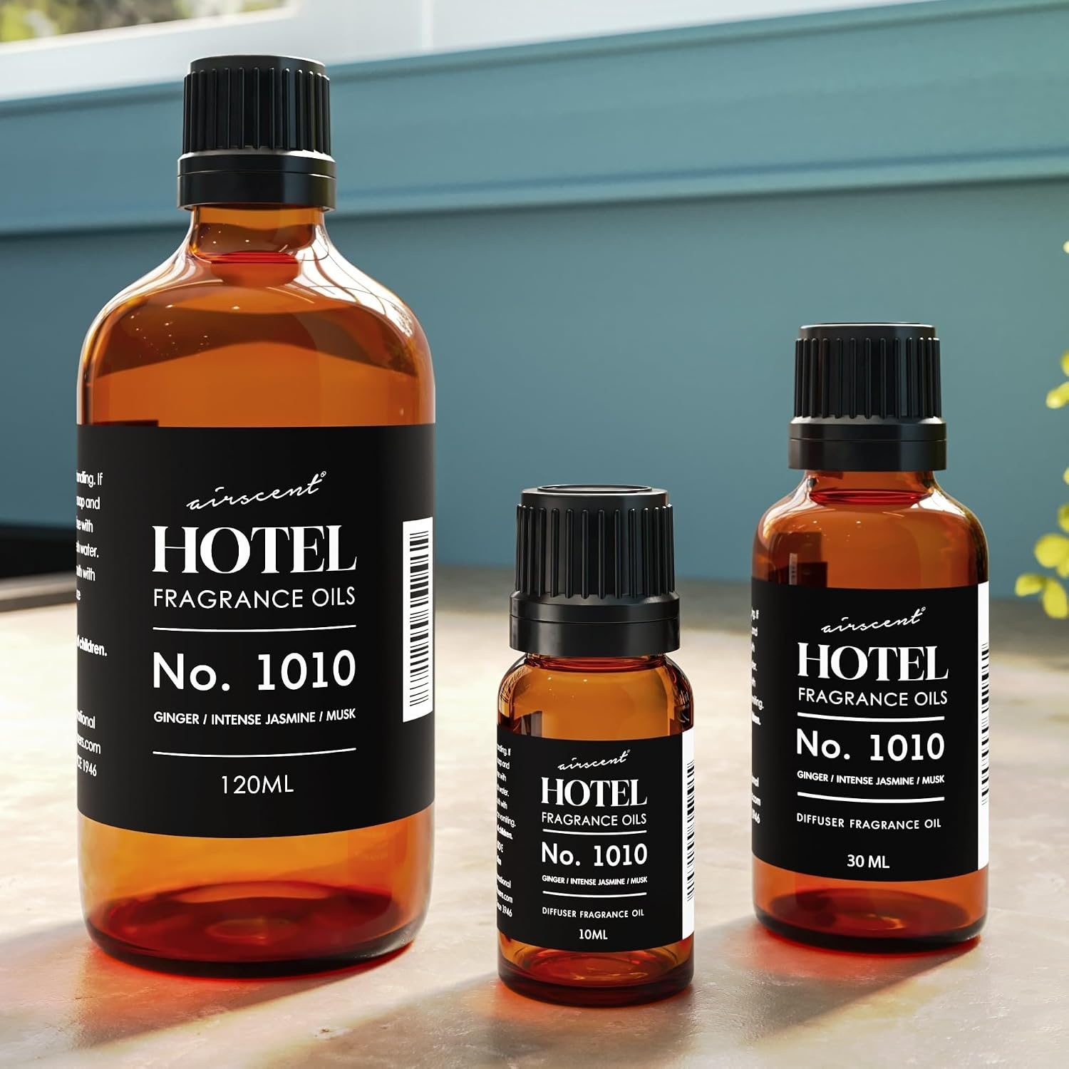 AirScent Hotel Diffuser Oil No. 1010 – Ginger Jasmine Tonka Bean – 10 mL | Hotel Scent Dupe – Premium Fragrance Oil for Ultrasonic and Waterless Diffuser – .34 fl oz Dropper Bottle(0.34 Fl Oz (Pack of 1))