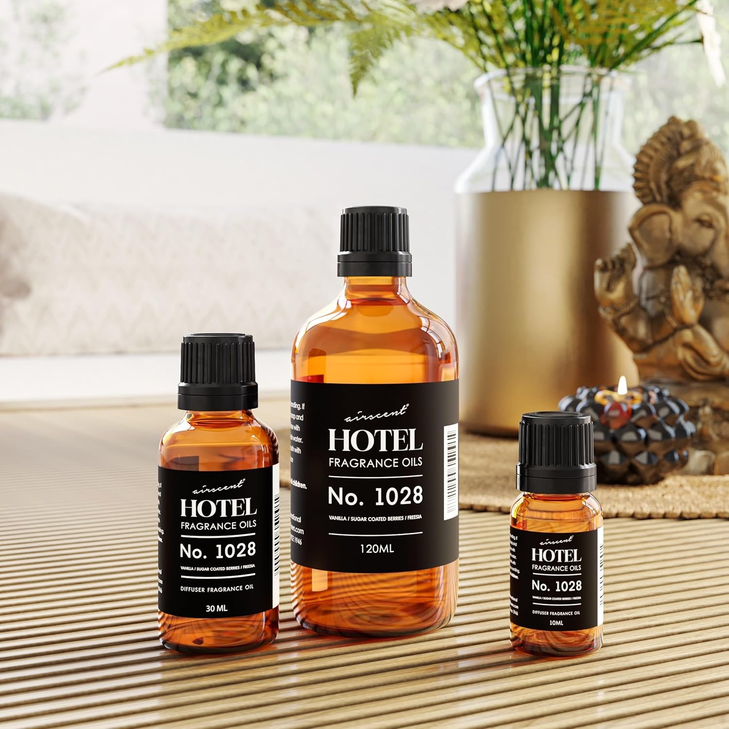 AirScent Hotel Diffuser Oil No. 1028 Inspired by The Seamless Hotel Scent – Premium Fragrance Oil for Ultrasonic and Waterless Diffusers and Crafting – 10 mL, .34 fl oz Glass Bottle with Dropper(4 Fl Oz (Pack of 1))