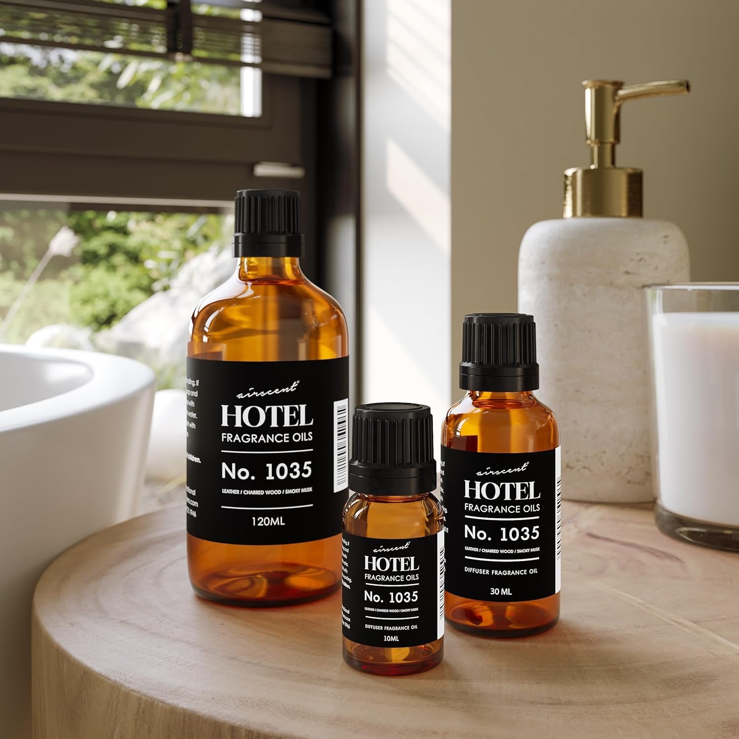 AirScent Hotel Diffuser Oil No. 1035 Inspired by Gramercy Park’s Cade 26 Santal Blend – Fragrance Oil for Ultrasonic and Waterless Diffusers and Crafting – 10 mL, 0.34 fl oz Glass Bottle with Dropper(1 Fl Oz (Pack of 1))