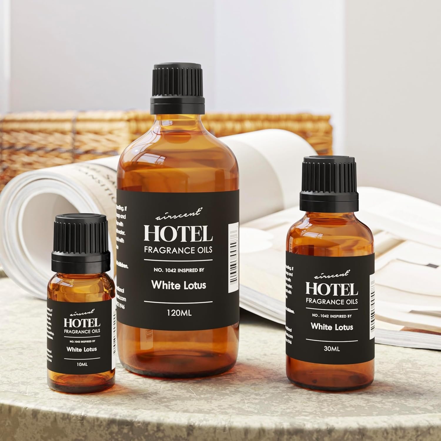 AirScent Hotel Diffuser Oil No. 1042 Inspired by The White Lotus Hotel Scent – Premium Fragrance Oil for Ultrasonic and Waterless Diffusers and Crafting – 10 mL, 0.34 fl oz Glass Bottle with Dropper(0.34 Fl Oz (Pack of 1))