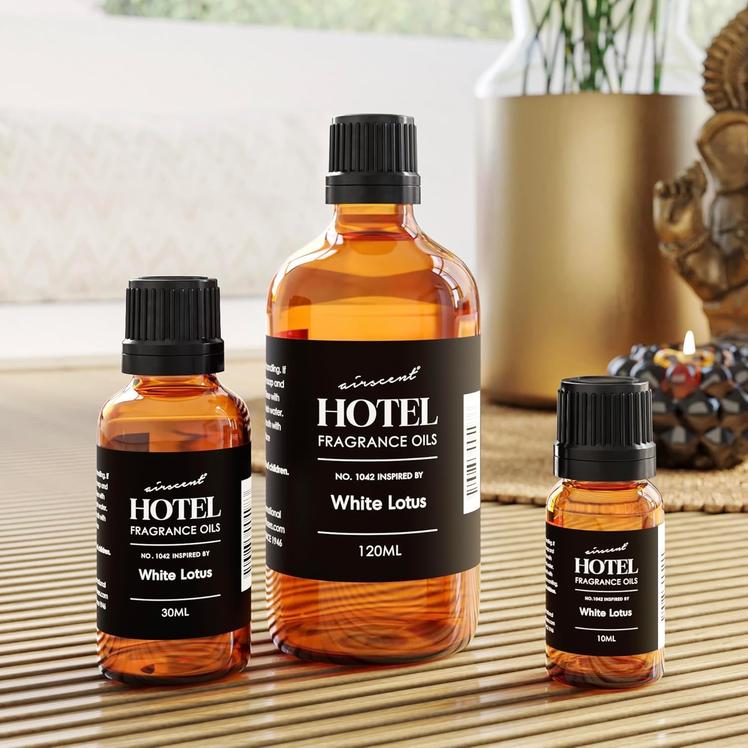 AirScent Hotel Diffuser Oil No. 1042 Inspired by The White Lotus Hotel Scent – Premium Fragrance Oil for Ultrasonic and Waterless Diffusers and Crafting – 10 mL, 0.34 fl oz Glass Bottle with Dropper(0.34 Fl Oz (Pack of 1))