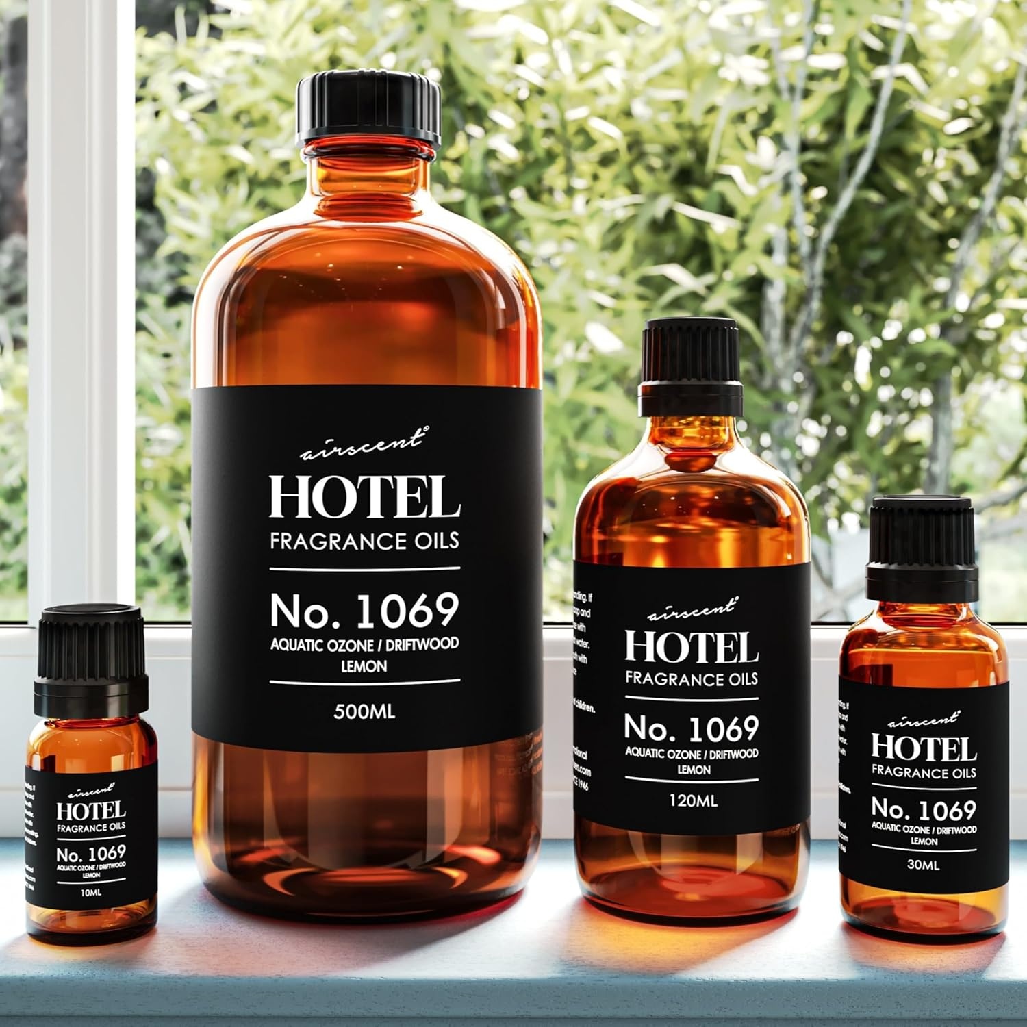 AirScent Hotel Diffuser Oil No. 1069 – Aquatic Ozone, Driftwood, Lemon – Premium Fragrance Oil for Ultrasonic and Waterless Diffusers and Crafting – 10 mL, 0.34 fl oz Glass Dropper Bottle(4 Fl Oz (Pack of 1))