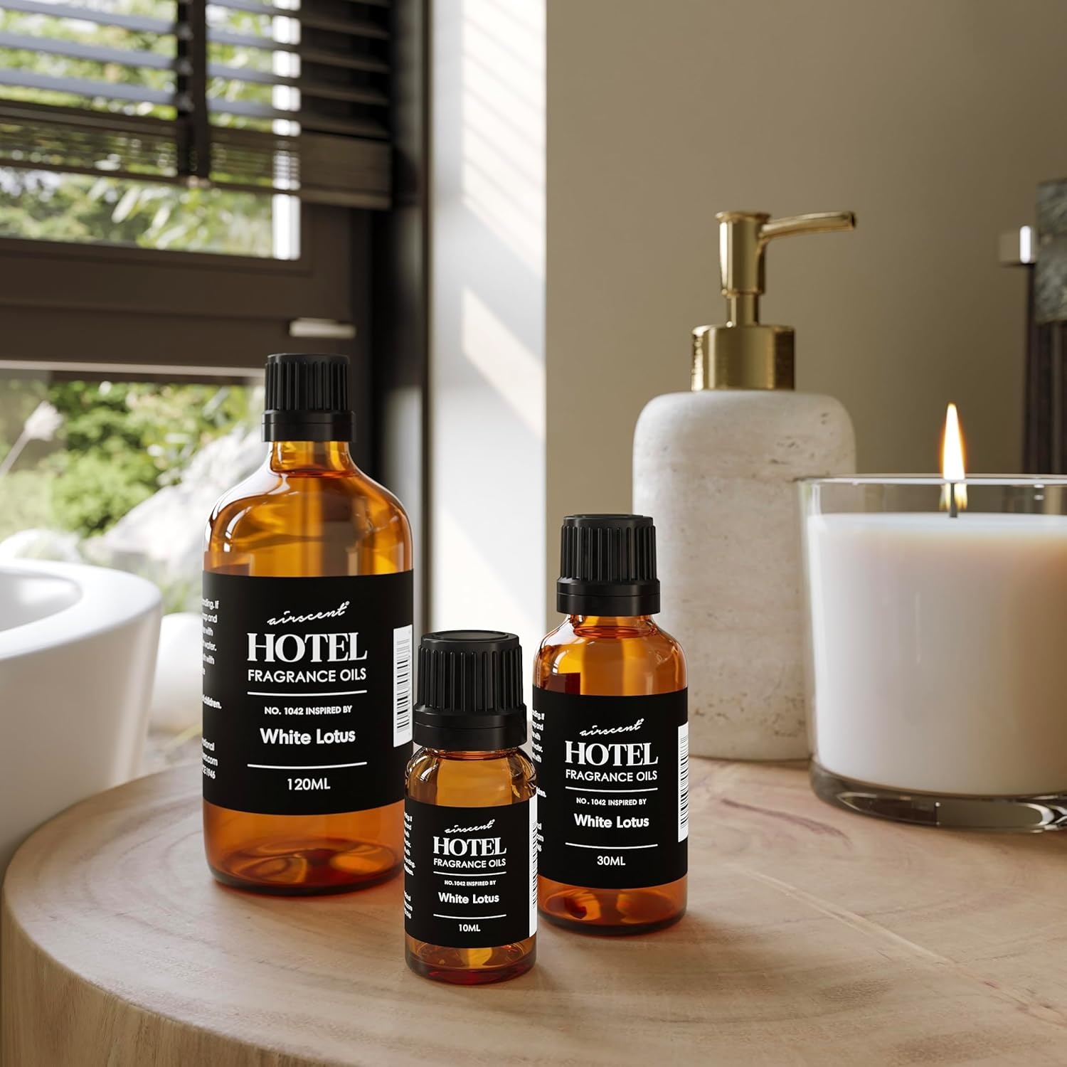 AirScent Hotel Diffuser Oil No. 1042 Inspired by The White Lotus Hotel Scent – Premium Fragrance Oil for Ultrasonic and Waterless Diffusers and Crafting – 10 mL, 0.34 fl oz Glass Bottle with Dropper(4 Fl Oz (Pack of 1))