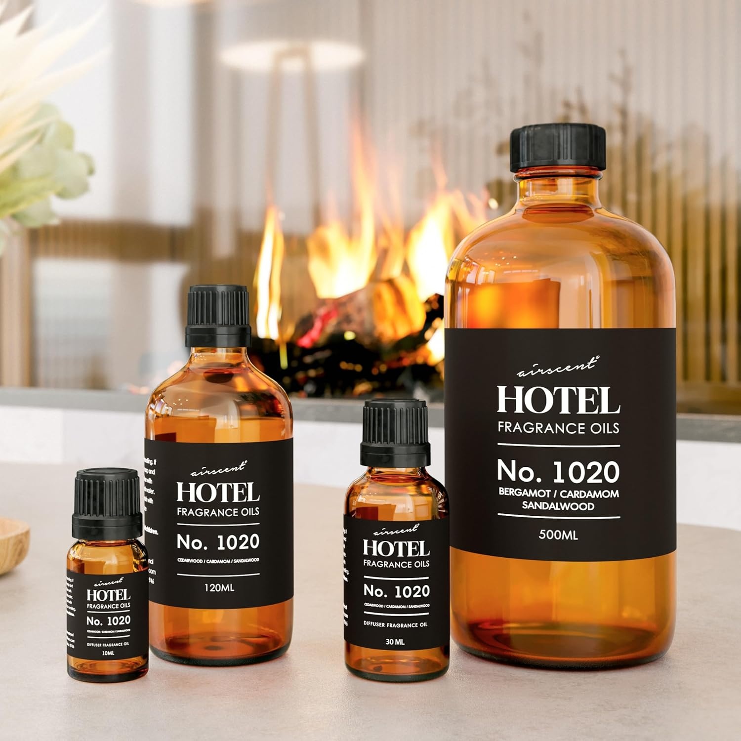 AirScent Hotel Diffuser Oil No. 1020 – Bergamot Cardamom Sandalwood – Hotel Scent Dupe – Premium Fragrance Oil for Ultrasonic and Waterless Diffusers and Crafting – 10 mL, 0.34 fl oz Glass Bottle(0.34 Fl Oz (Pack of 1))