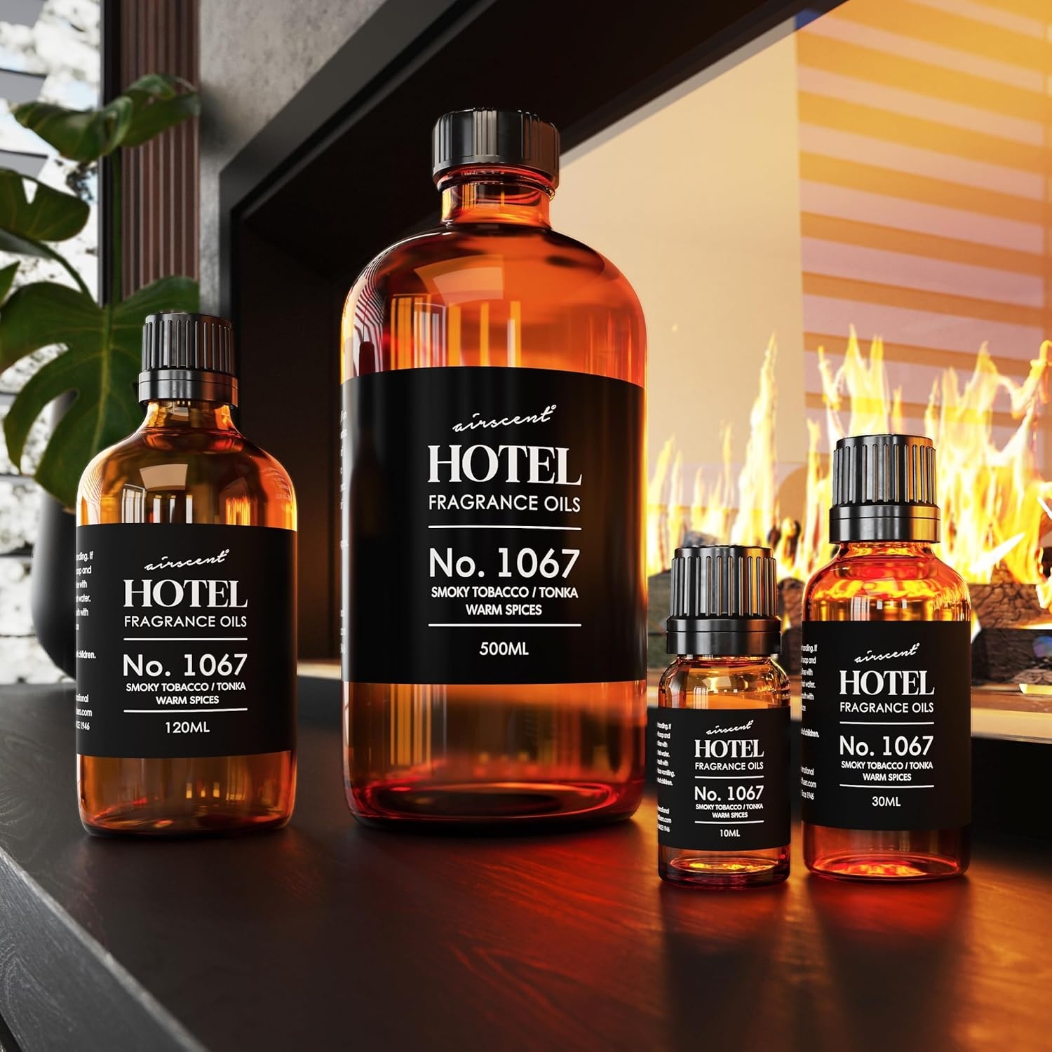 AirScent Hotel Diffuser Oil No. 1067 – Smoky Tobacco, Tonka, Warm Spices – Premium Fragrance Oil for Ultrasonic and Waterless Diffusers and Crafting – 10 mL, 0.34 fl oz Glass Dropper Bottle(0.34 Fl Oz (Pack of 1))