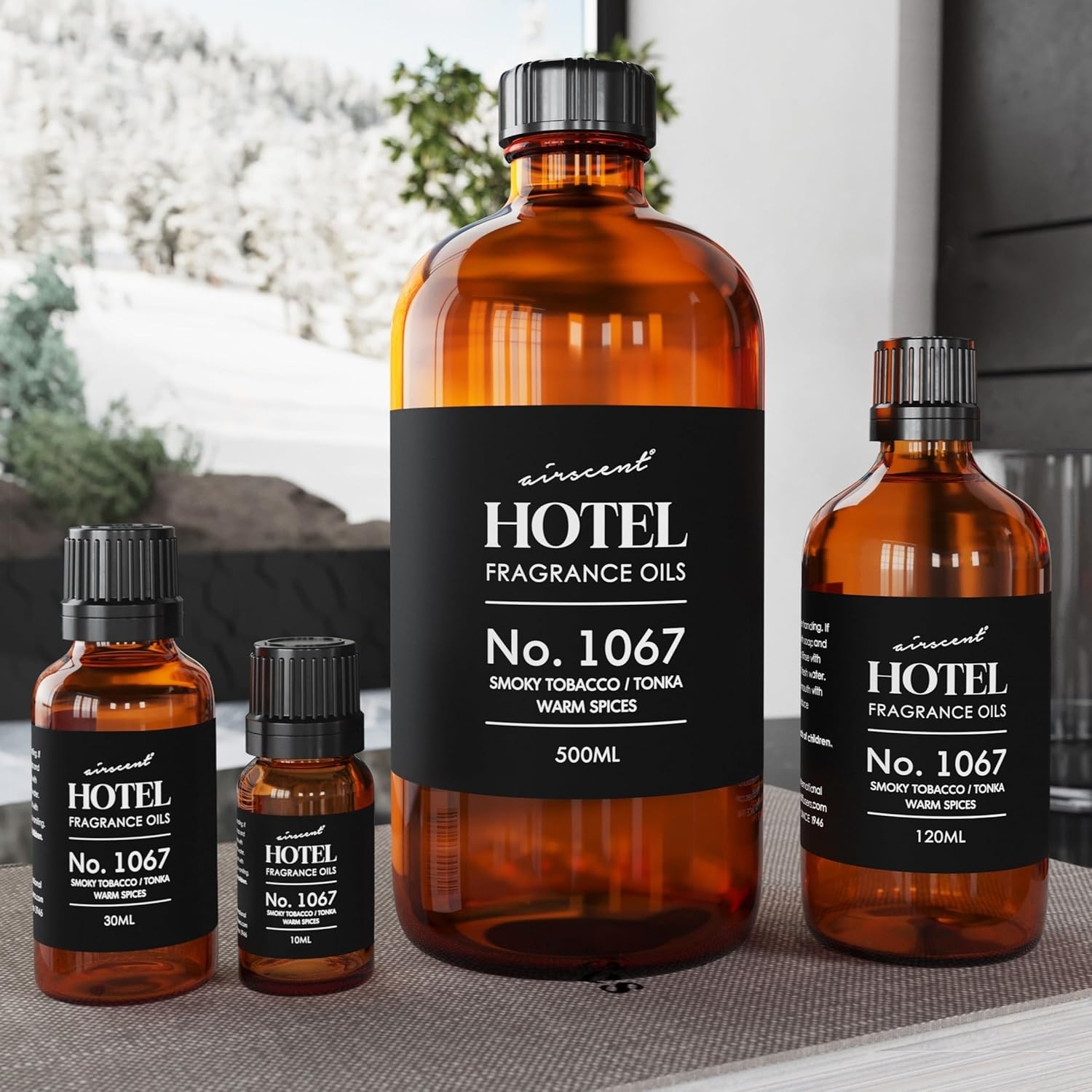 AirScent Hotel Diffuser Oil No. 1067 – Smoky Tobacco, Tonka, Warm Spices – Premium Fragrance Oil for Ultrasonic and Waterless Diffusers and Crafting – 10 mL, 0.34 fl oz Glass Dropper Bottle(16.9 Fl Oz (Pack of 1))