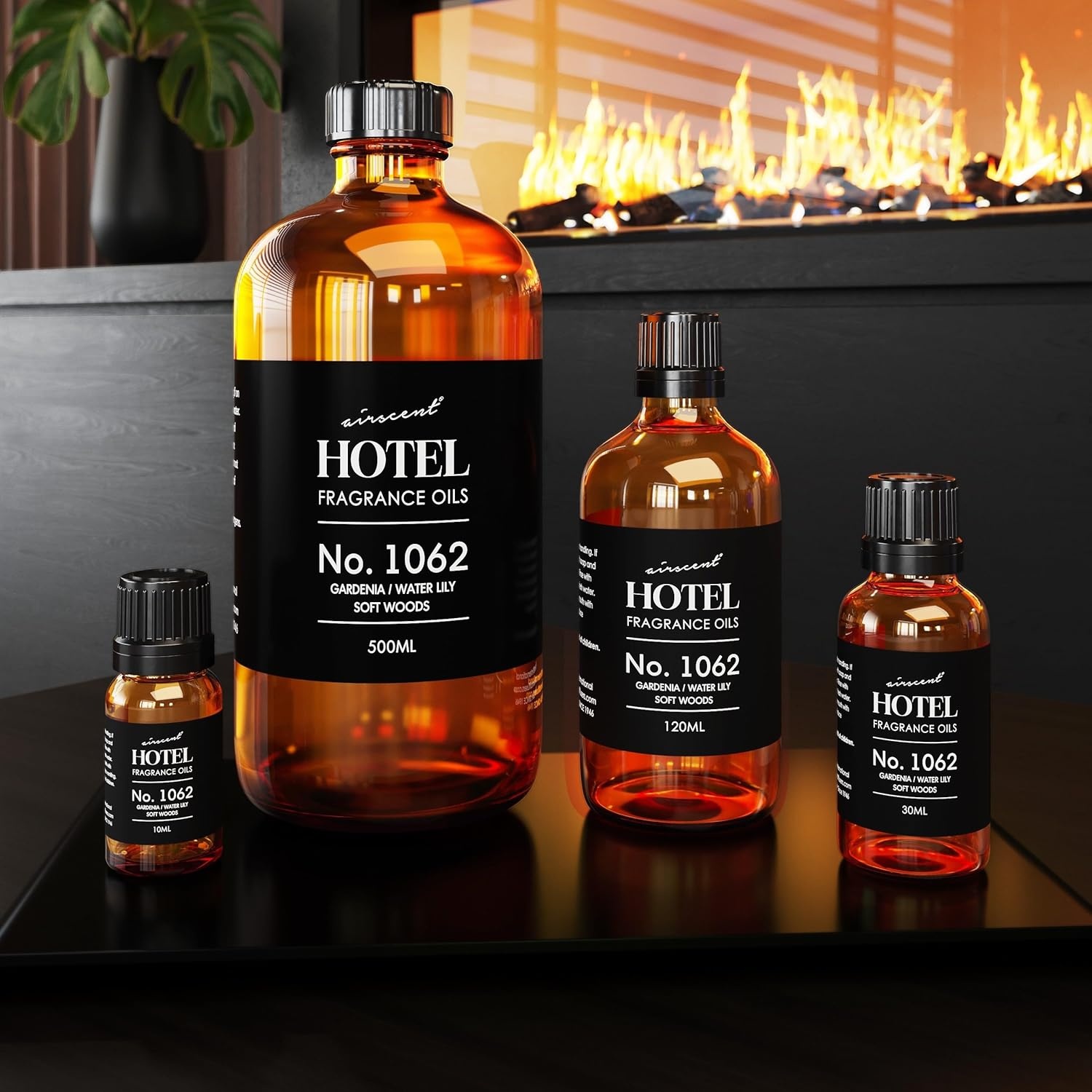 AirScent Hotel Diffuser Oil No. 1062 – Gardenia, Water Lily, Soft Woods – Premium Fragrance Oil for Ultrasonic and Waterless Diffusers and Crafting – 10 mL, 0.34 fl oz Glass Dropper Bottle(16.9 Fl Oz (Pack of 1))