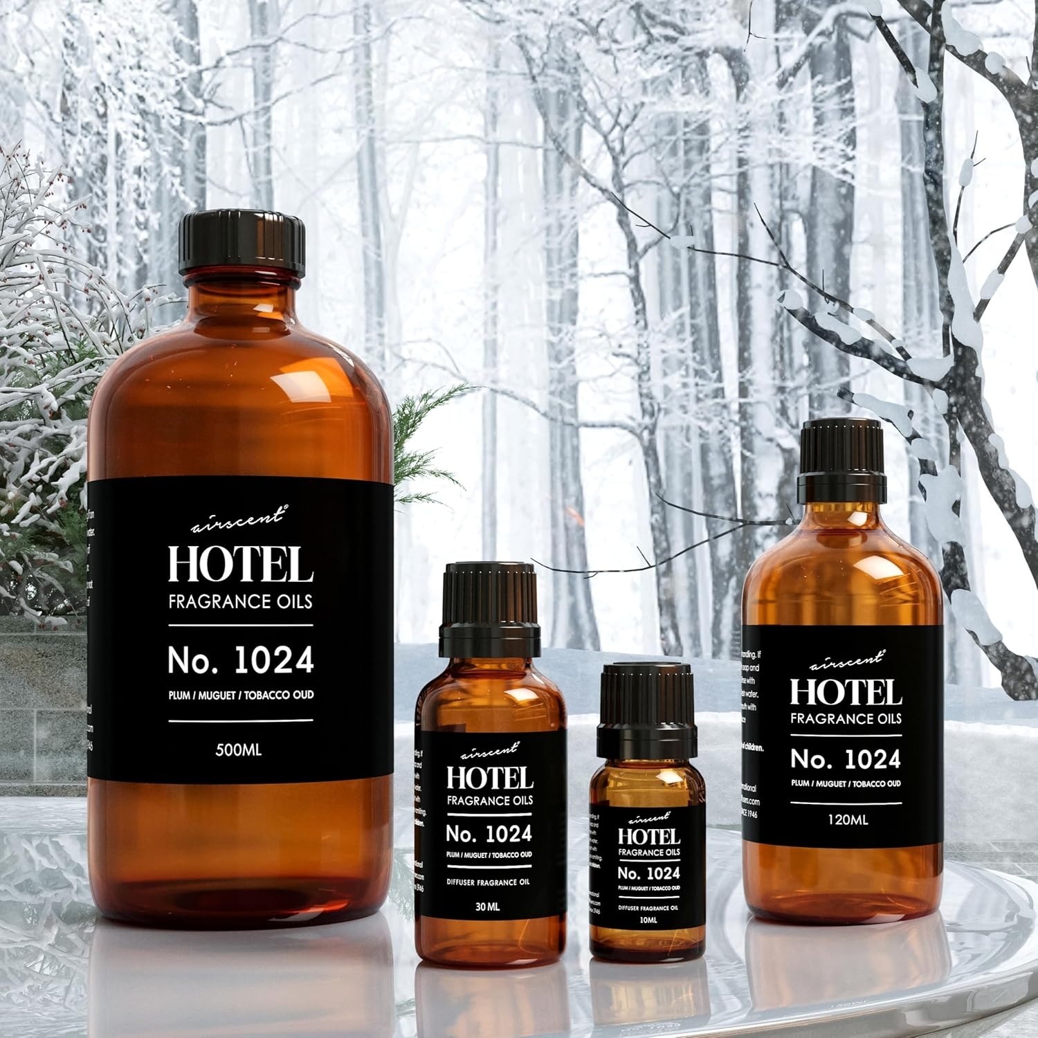 AirScent Hotel Diffuser Oil No. 1024 Inspired by JW M Hotel – Plum Muguet Tobacco Oud – Hotel Scent Dupe – Premium Fragrance Oil for Ultrasonic and Waterless Diffusers and Crafting – 10 ml, 0.34 fl oz(4 Fl Oz (Pack of 1))