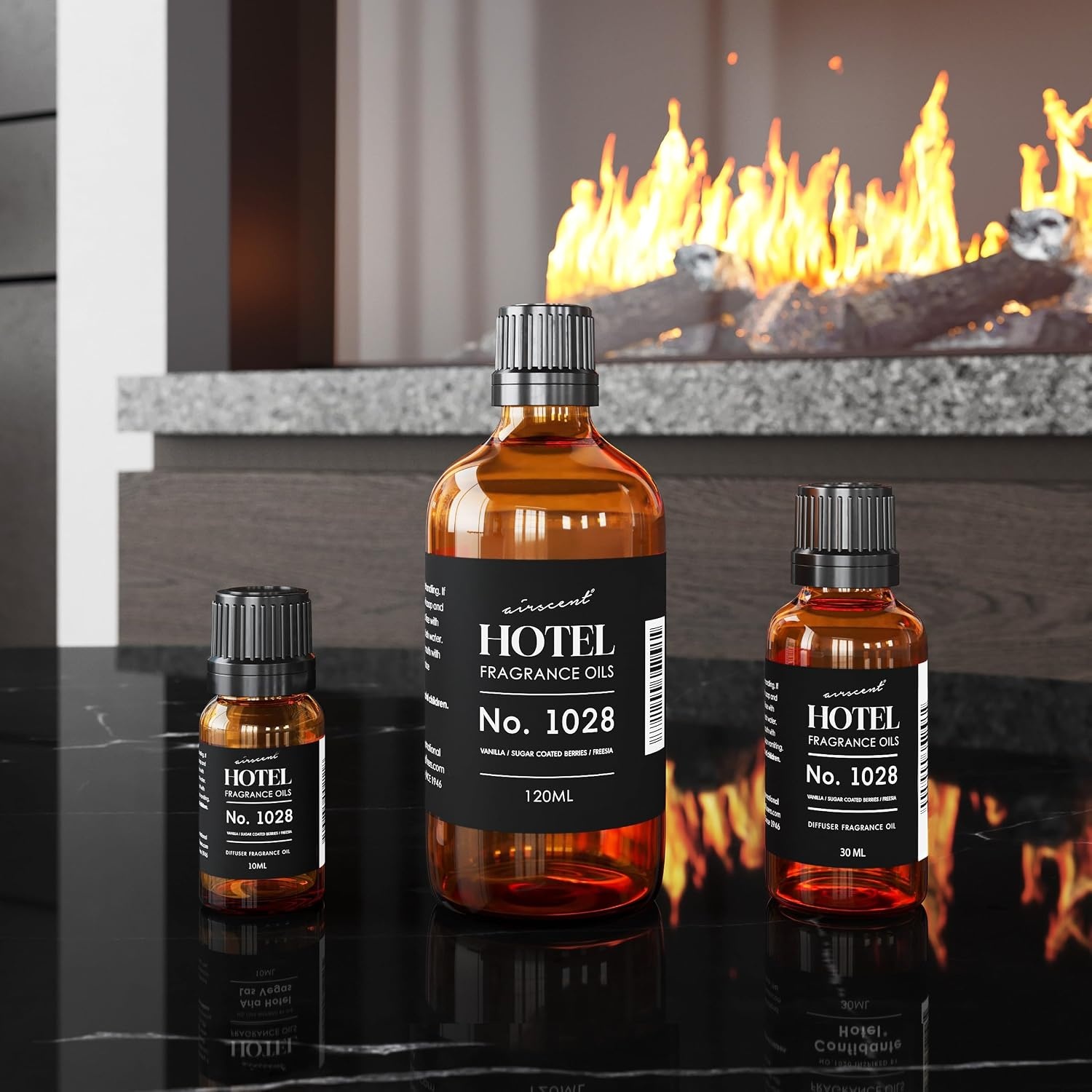 AirScent Hotel Diffuser Oil No. 1028 Inspired by The Seamless Hotel Scent – Premium Fragrance Oil for Ultrasonic and Waterless Diffusers and Crafting – 10 mL, .34 fl oz Glass Bottle with Dropper(1 Fl Oz (Pack of 1))
