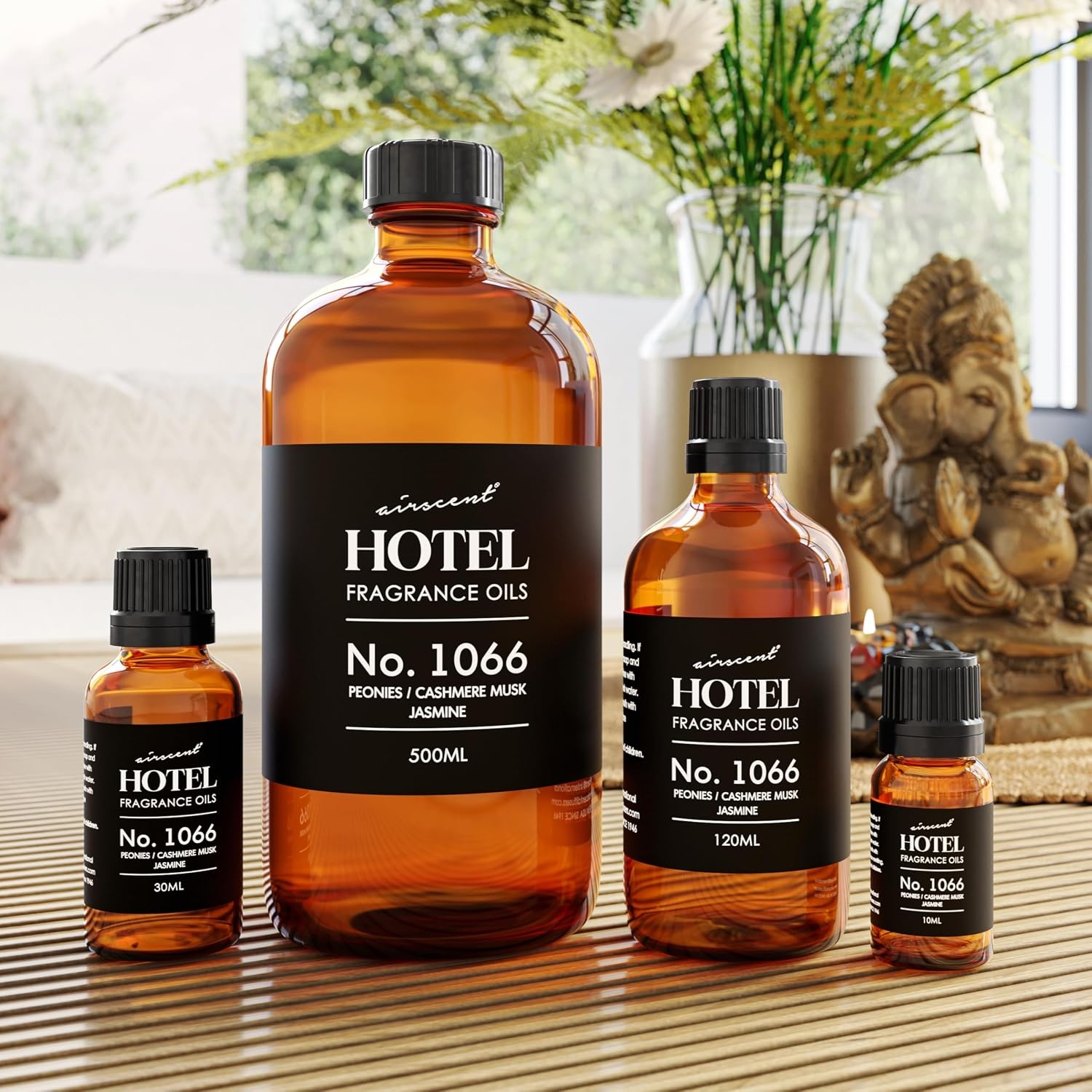 AirScent Hotel Diffuser Oil No. 1066 – Peonies Cashmere Jasmine – 10 mL | Premium Fragrance Oil for Ultrasonic and Waterless Diffusers and Crafting – 0.34 fl oz Glass Dropper Bottle(1 Fl Oz (Pack of 1))