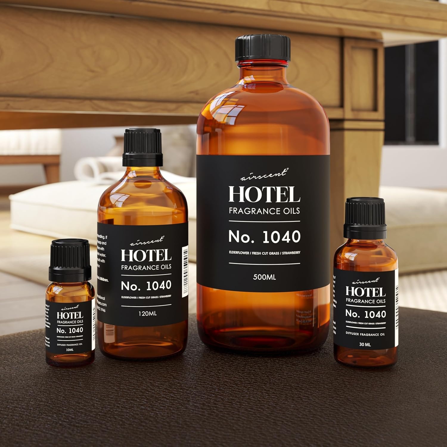 AirScent Central Park Hotel Diffuser Oil No. 1040 – Elderflower Fresh Cut Grass Strawberry – Premium Fragrance Oil for Ultrasonic and Waterless Diffusers and Crafting – 10 mL, 0.34 fl oz Bottle(4 Fl Oz (Pack of 1))