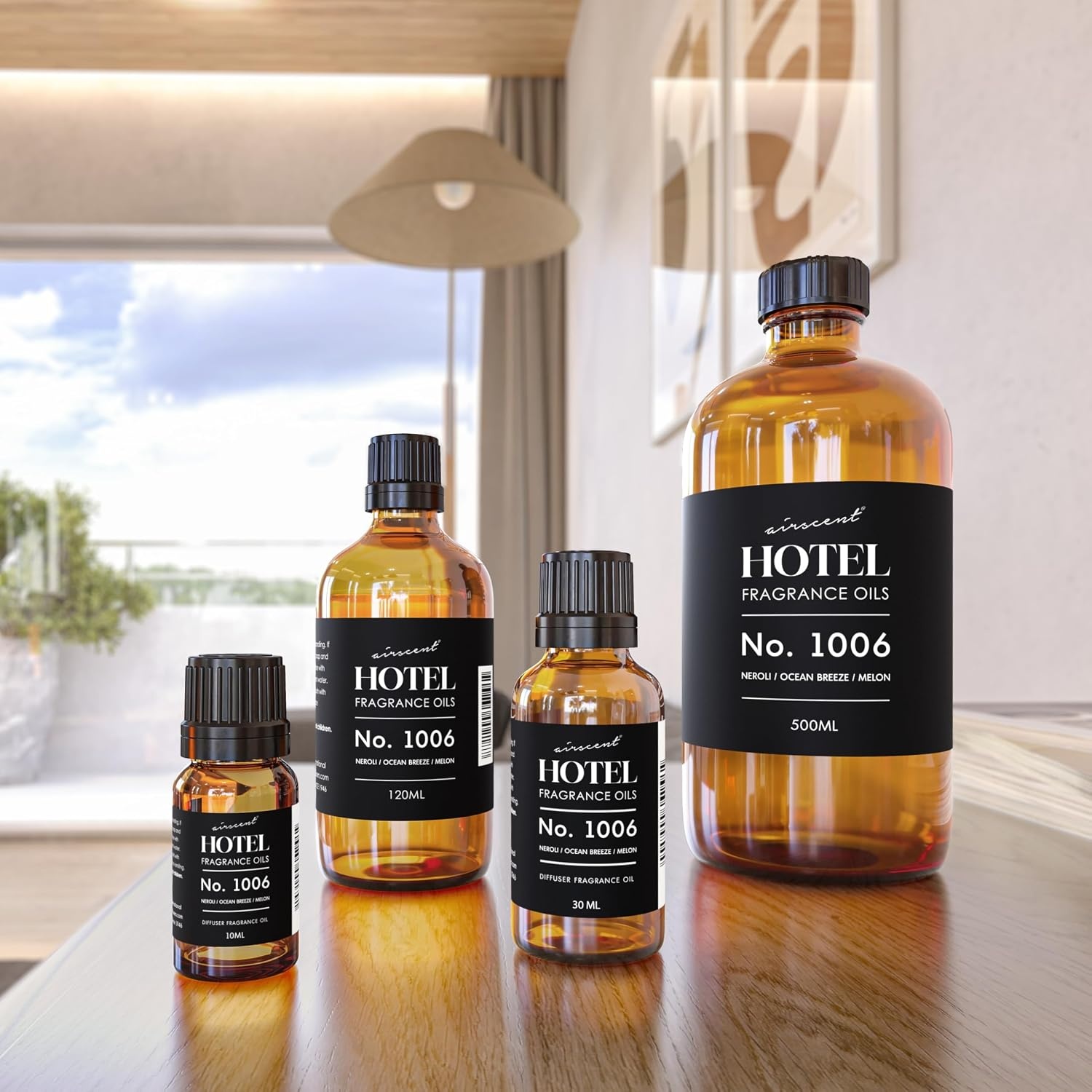 AirScent Hotel Diffuser Oil No. 1006 – Neroli Ocean Breeze Melon – 10 mL | Hotel Scent Dupe – Premium Fragrance Oil for Ultrasonic and Waterless Diffusers and Crafting – .34 fl oz Dropper Bottle(Neroli  Ocean Breeze and Melon)