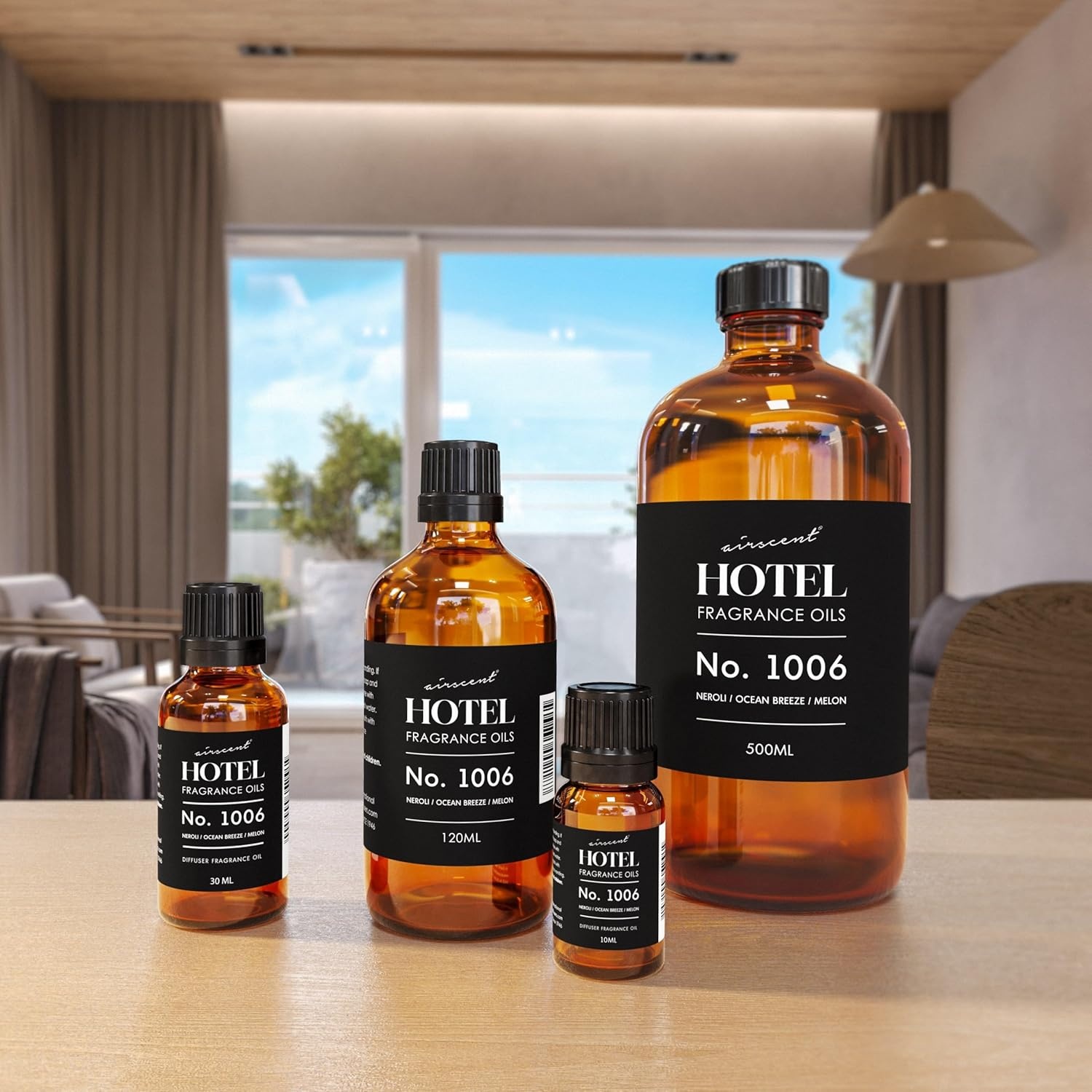 AirScent Hotel Diffuser Oil No. 1006 – Neroli Ocean Breeze Melon – 10 mL | Hotel Scent Dupe – Premium Fragrance Oil for Ultrasonic and Waterless Diffusers and Crafting – .34 fl oz Dropper Bottle(Neroli  Ocean Breeze and Melon)