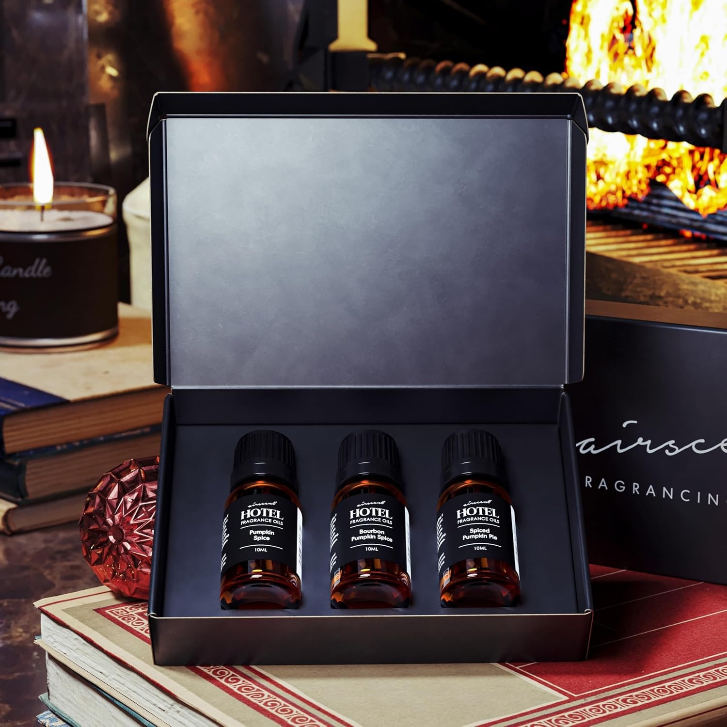 AirScent Pumpkin Spice Diffuser Oil 3 Pack Gift Set – 10 mL, 0.34 fl oz Premium Fragrance Oil Set for Ultrasonic and Waterless Diffusers and Crafting – 3 Pumpkin Spice Blends