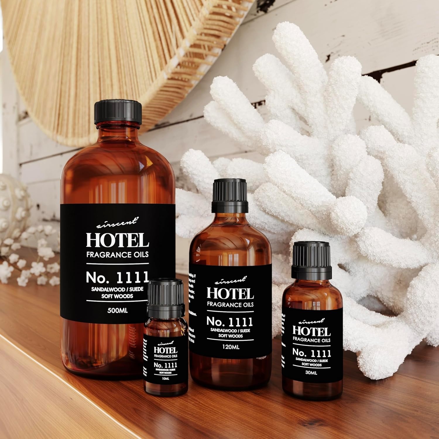 AirScent My Way Diffuser Oil No. 1111 Inspired by the 1 Hotel – 10 mL | Sandalwood Suede Soft Woods – Hotel Fragrance Oil for Ultrasonic and Waterless Diffusers and Crafting – 0.34 fl oz Bottle(My Way)