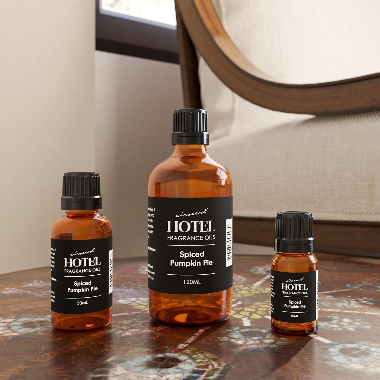 AirScent Spiced Pumpkin Pie Holiday Diffuser Oil – Premium Pumpkin Spice Holiday Fragrance Oil for Ultrasonic and Waterless Diffusers and Crafting – 10ml, .34 fl oz Glass Dropper Bottle(0.34 Fl Oz (Pack of 1))