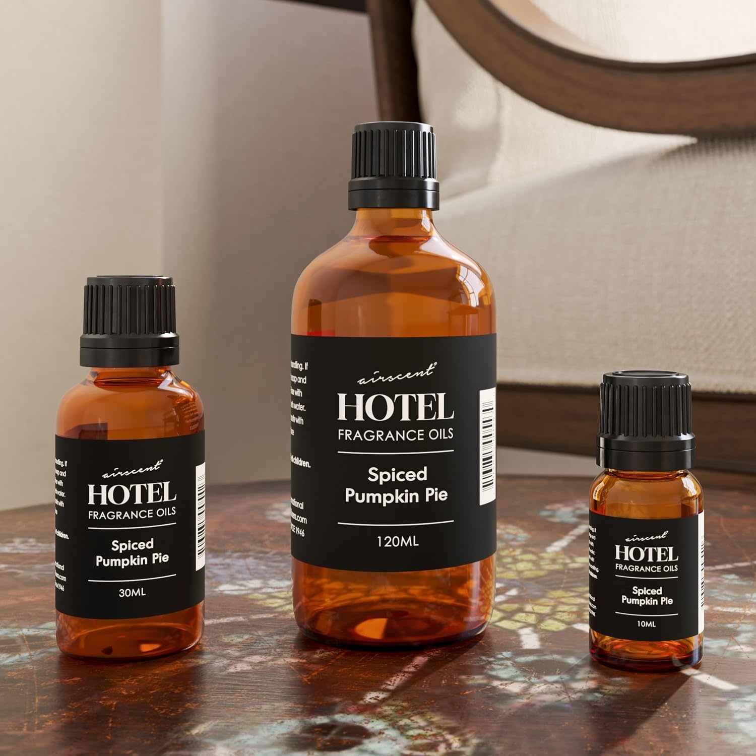 AirScent Spiced Pumpkin Pie Holiday Diffuser Oil – Premium Pumpkin Spice Holiday Fragrance Oil for Ultrasonic and Waterless Diffusers and Crafting – 10ml, .34 fl oz Glass Dropper Bottle(0.34 Fl Oz (Pack of 1))