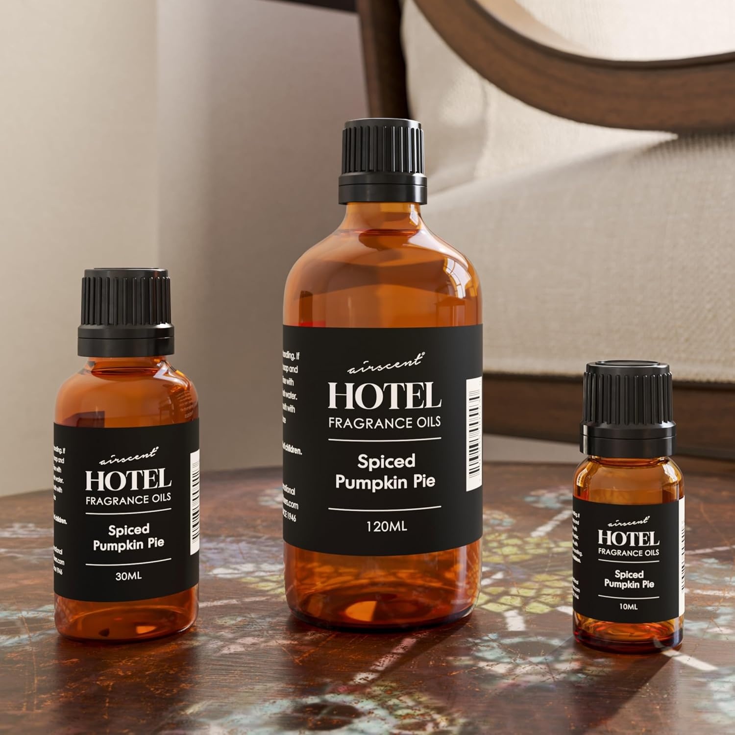 AirScent Spiced Pumpkin Pie Holiday Diffuser Oil – Premium Pumpkin Spice Holiday Fragrance Oil for Ultrasonic and Waterless Diffusers and Crafting – 10ml, .34 fl oz Glass Dropper Bottle(16.9 Fl Oz (Pack of 1))