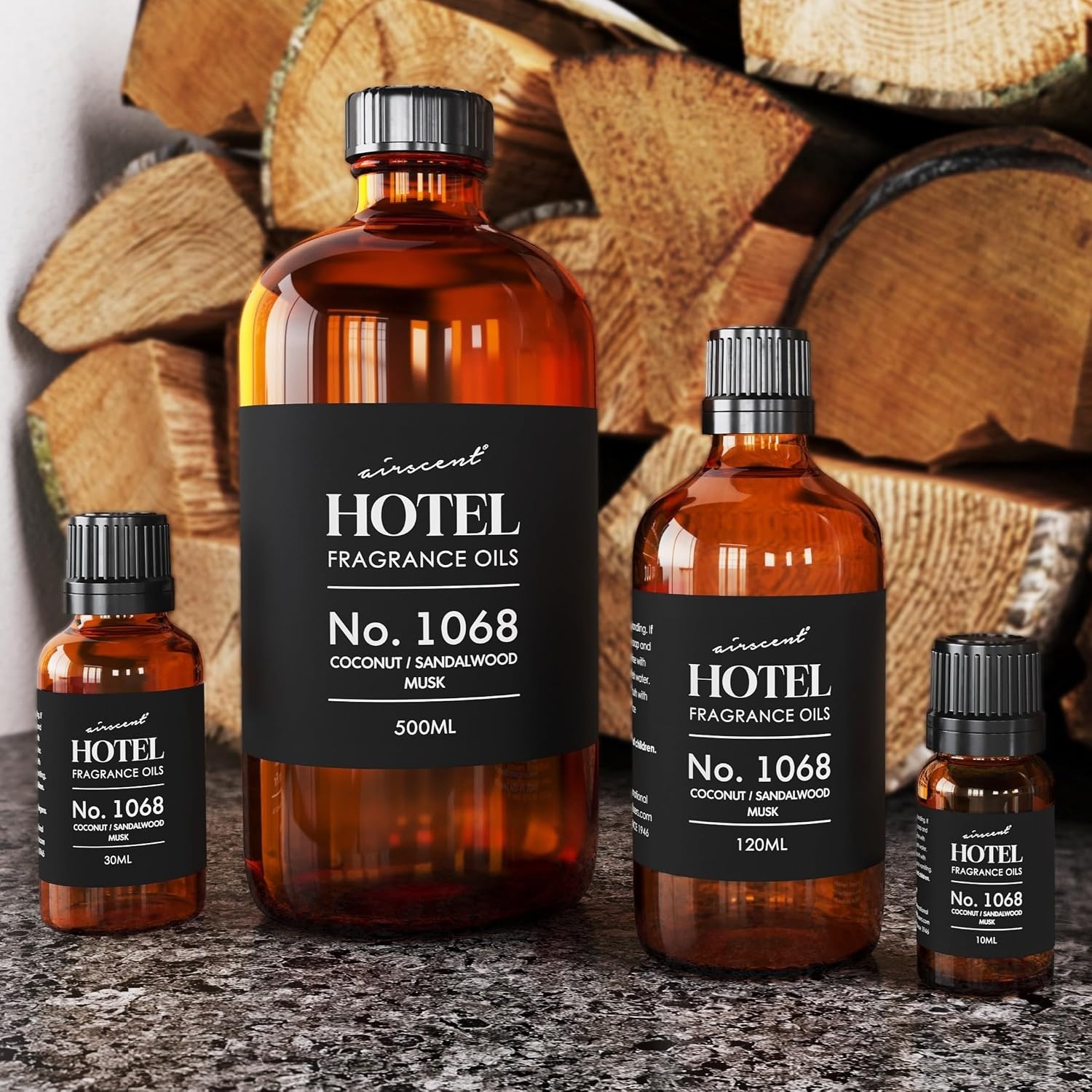 AirScent Hotel Diffuser Oil No. 1068 – Coconut Pina Colada Sandalwood – Premium Fragrance Oil for Ultrasonic and Waterless Diffusers and Crafting – 10 mL, 0.34 fl oz Glass Dropper Bottle(1 Fl Oz (Pack of 1))