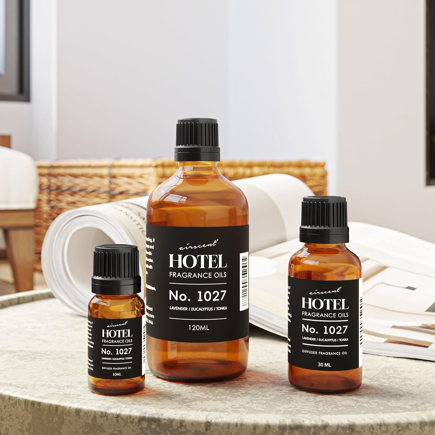 AirScent Hotel Diffuser Oil No. 1027 Inspired by The Zen Hotel Scent – Premium Fragrance Oil for Ultrasonic and Waterless Diffusers and Crafting – 10 mL, 0.34 fl oz Glass Bottle with Dropper(4 Fl Oz (Pack of 1))
