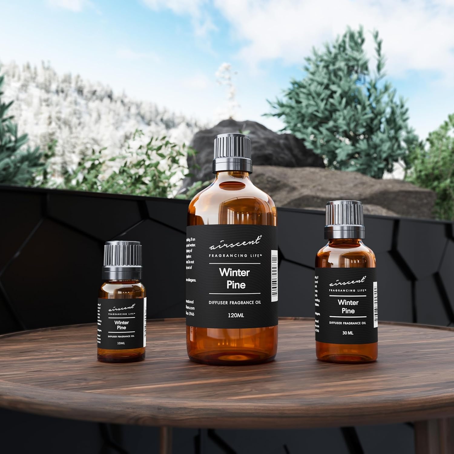 Air-Scent Winter Pine Diffuser Oil Fragrance for Aroma Oil Diffusers – 30 Milliliter Bottle – Christmas Tree Scent – Essential Oil – Fir Needle, Conifer, Eucalyptus, Pine Needles and Amber