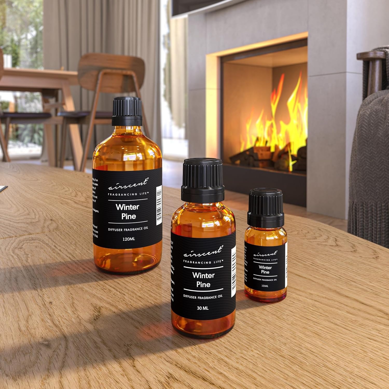 Air-Scent Winter Pine Diffuser Oil Fragrance for Aroma Oil Diffusers – 30 Milliliter Bottle – Christmas Tree Scent – Essential Oil – Fir Needle, Conifer, Eucalyptus, Pine Needles and Amber