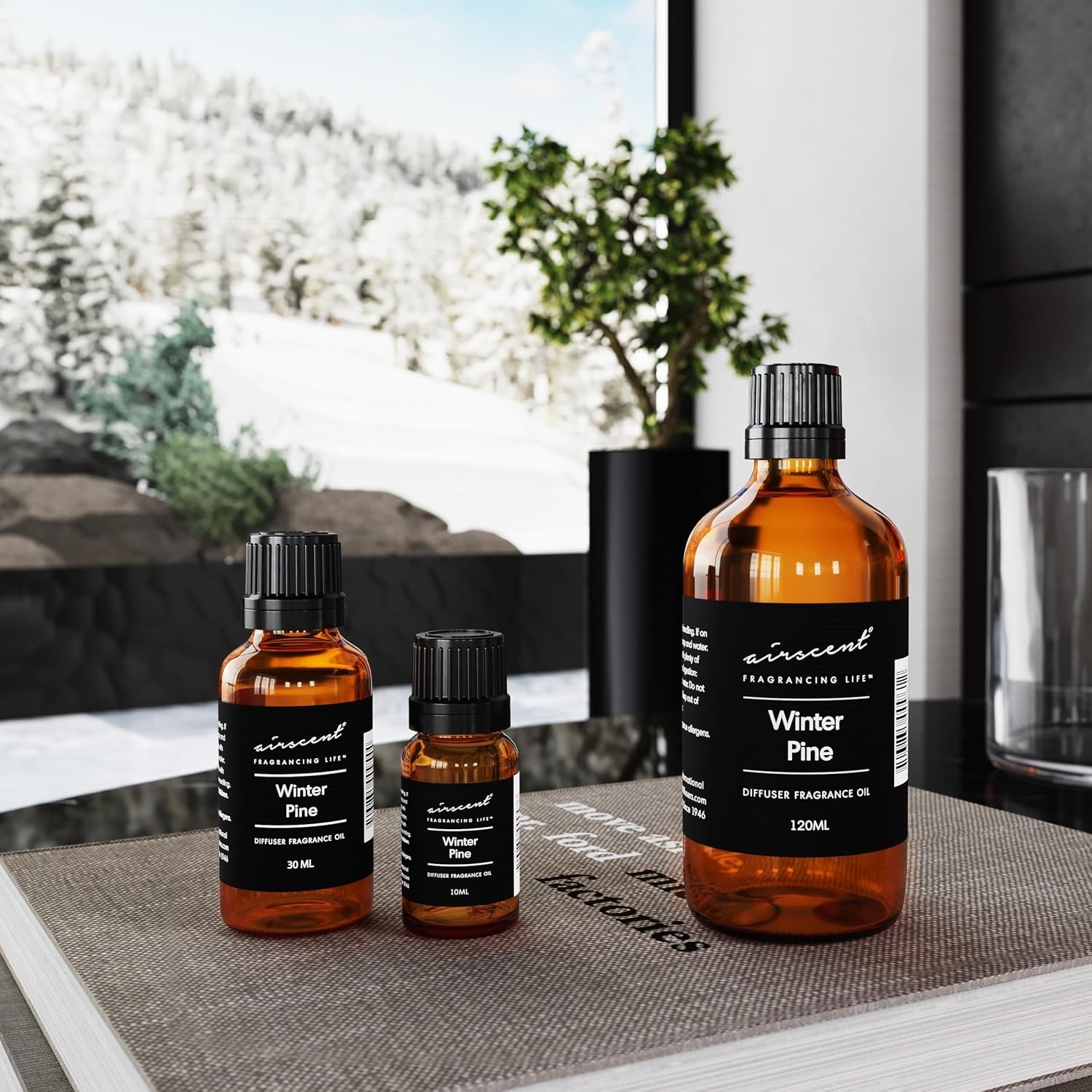 Air-Scent Winter Pine Diffuser Oil Fragrance for Aroma Oil Diffusers – 30 Milliliter Bottle – Christmas Tree Scent – Essential Oil – Fir Needle, Conifer, Eucalyptus, Pine Needles and Amber