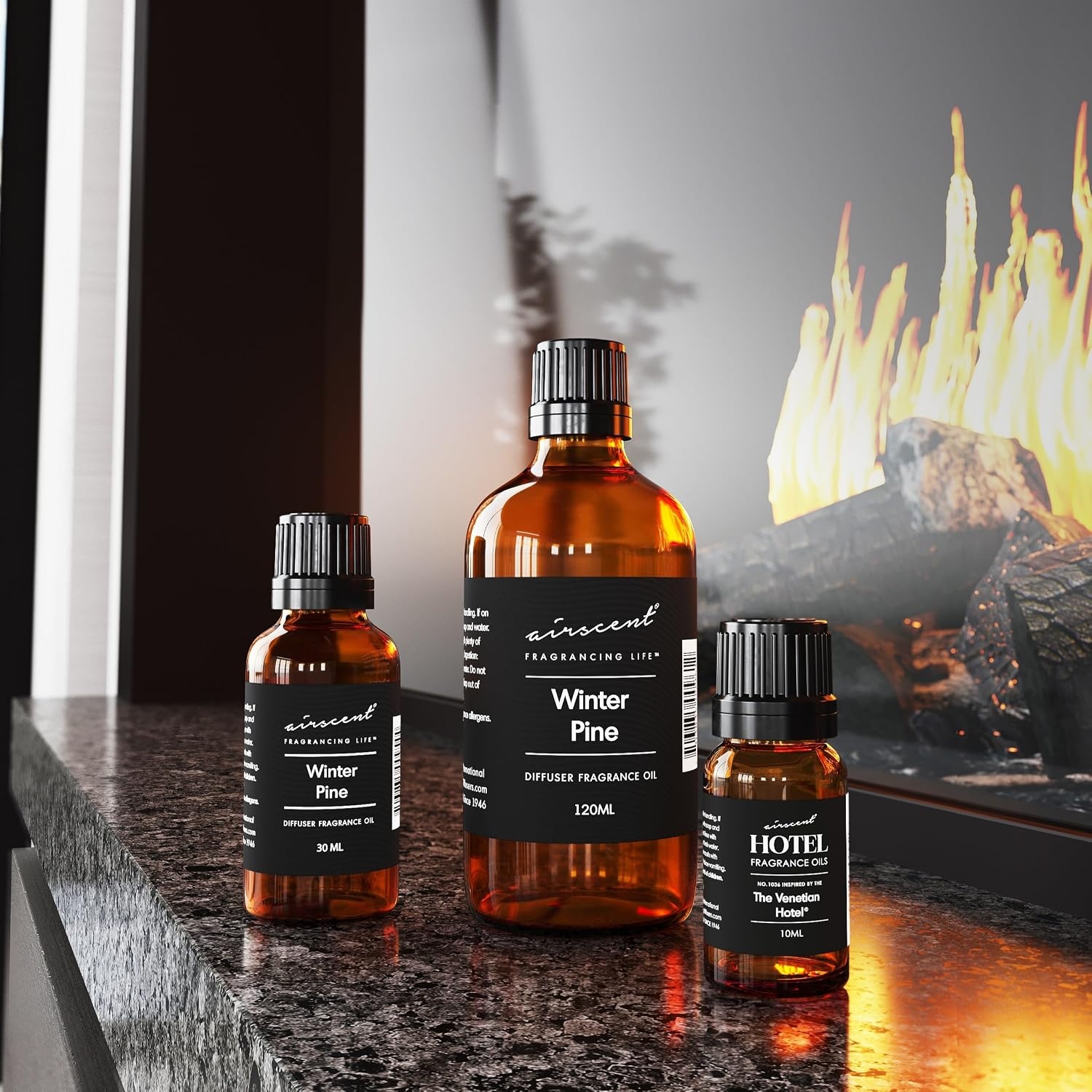 Air-Scent Winter Pine Diffuser Oil Fragrance for Aroma Oil Diffusers – 30 Milliliter Bottle – Christmas Tree Scent – Essential Oil – Fir Needle, Conifer, Eucalyptus, Pine Needles and Amber
