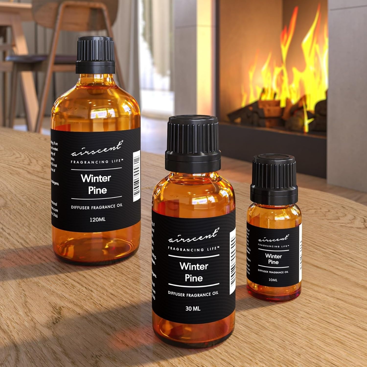 Air-Scent Winter Pine Diffuser Oil Fragrance for Aroma Oil Diffusers – 30 Milliliter Bottle – Christmas Tree Scent – Essential Oil – Fir Needle, Conifer, Eucalyptus, Pine Needles and Amber
