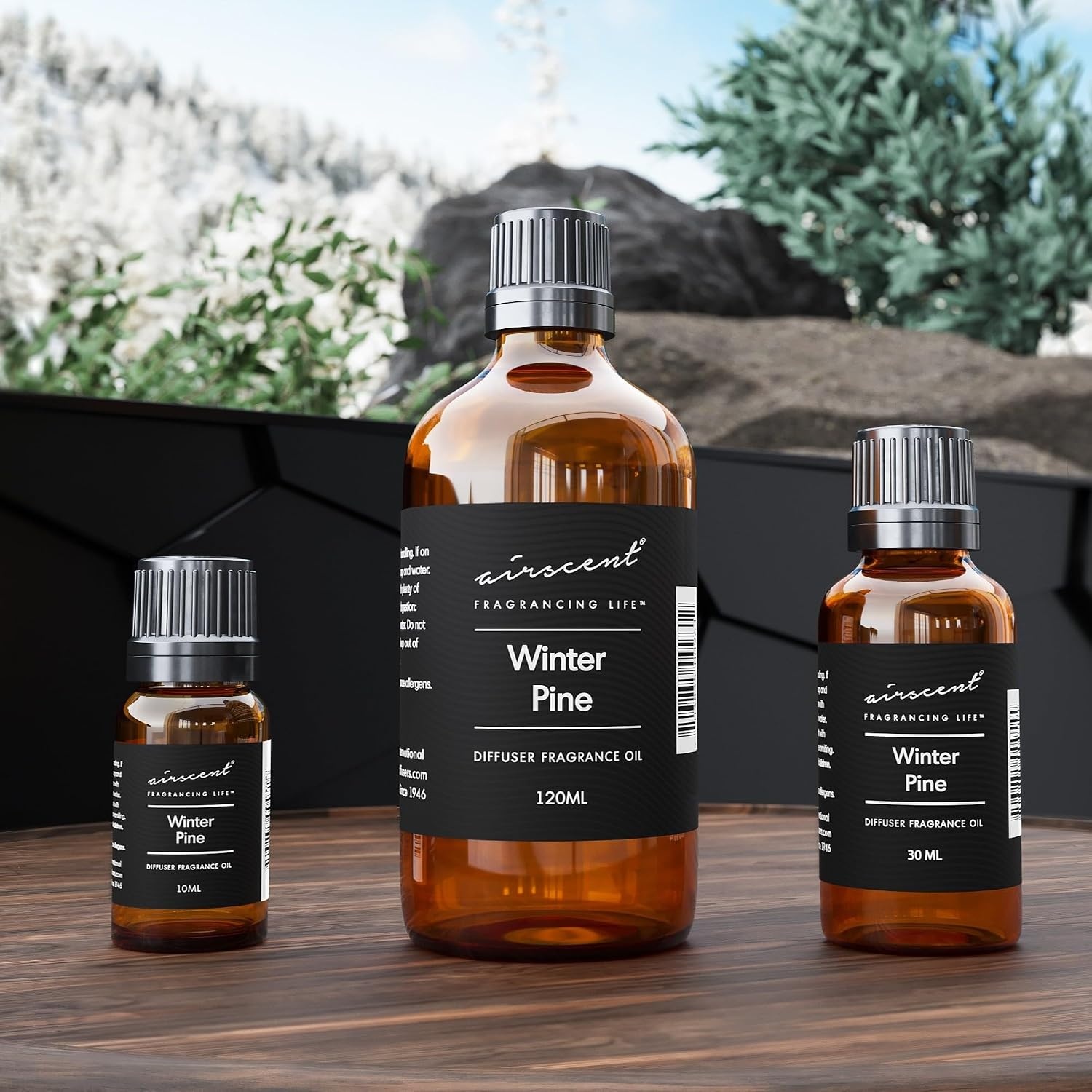 Air-Scent Winter Pine Diffuser Oil Fragrance for Aroma Oil Diffusers – 30 Milliliter Bottle – Christmas Tree Scent – Essential Oil – Fir Needle, Conifer, Eucalyptus, Pine Needles and Amber