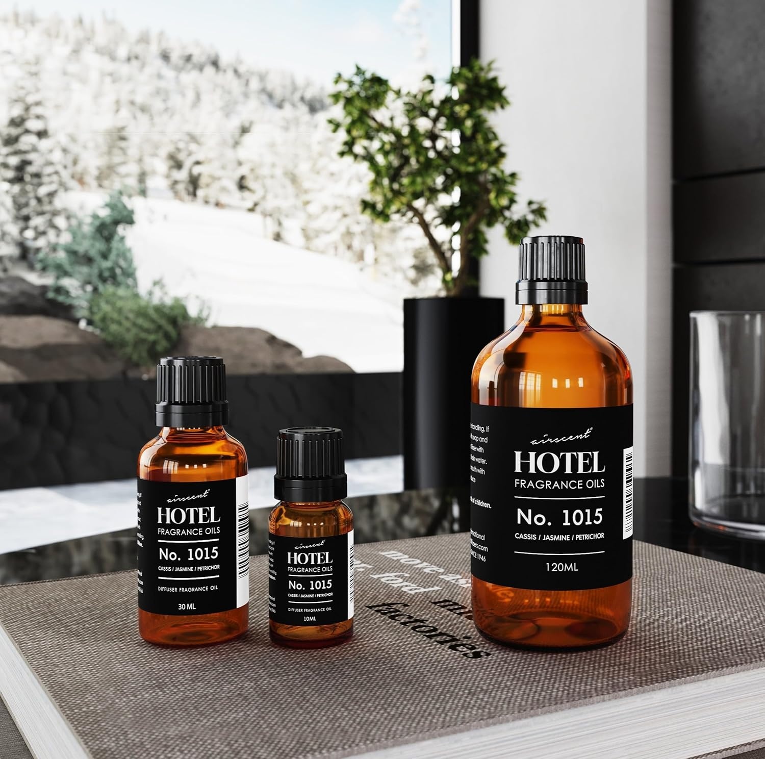 AirScent Hotel Diffuser Oil No. 1015 – Cassis Jasmine Petrichor – Premium Fragrance Oil for Ultrasonic and Waterless Diffusers and Crafting – 10 mL, 0.34 fl oz Glass Dropper Blottle(Cassis  Jasmine & Petrichor)