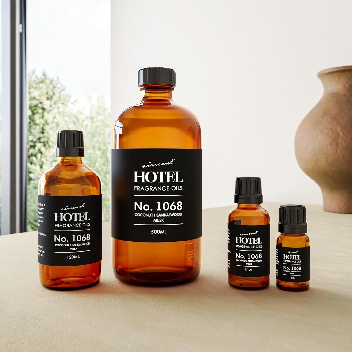 AirScent Hotel Diffuser Oil No. 1068 – Coconut Pina Colada Sandalwood – Premium Fragrance Oil for Ultrasonic and Waterless Diffusers and Crafting – 10 mL, 0.34 fl oz Glass Dropper Bottle(4 Fl Oz (Pack of 1))