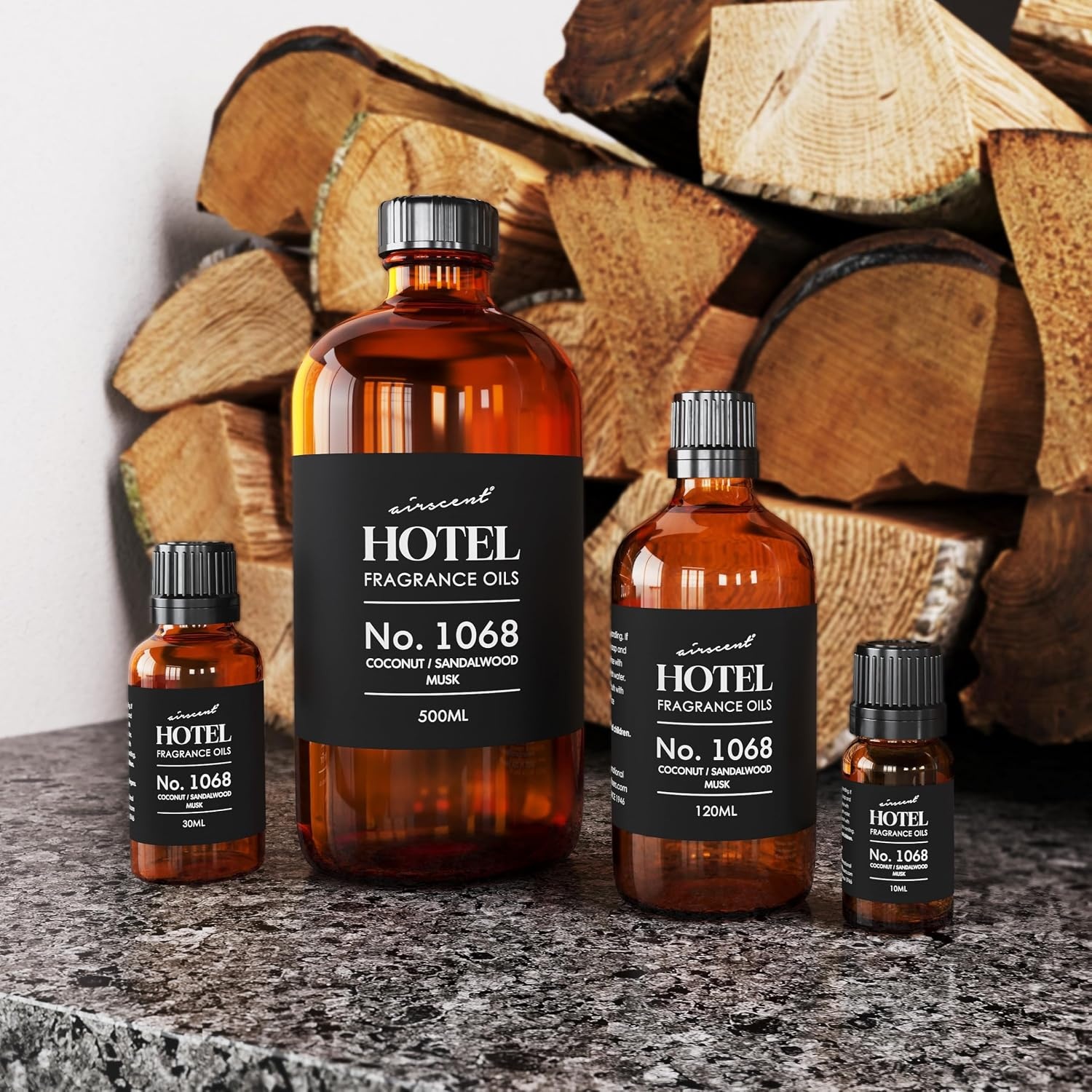 AirScent Hotel Diffuser Oil No. 1068 – Coconut Pina Colada Sandalwood – Premium Fragrance Oil for Ultrasonic and Waterless Diffusers and Crafting – 10 mL, 0.34 fl oz Glass Dropper Bottle(16.9 Fl Oz (Pack of 1))